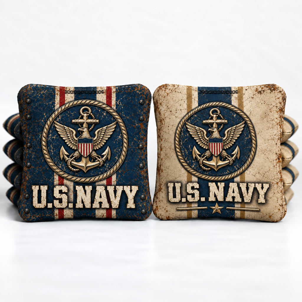 U.S. Navy Vintage Stripe 8 Pro Cornhole Bags