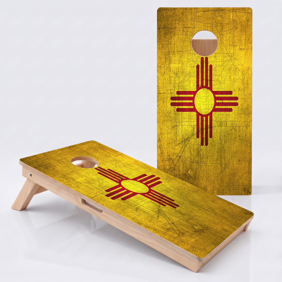 New Mexico Flag Professional Cornhole Board.