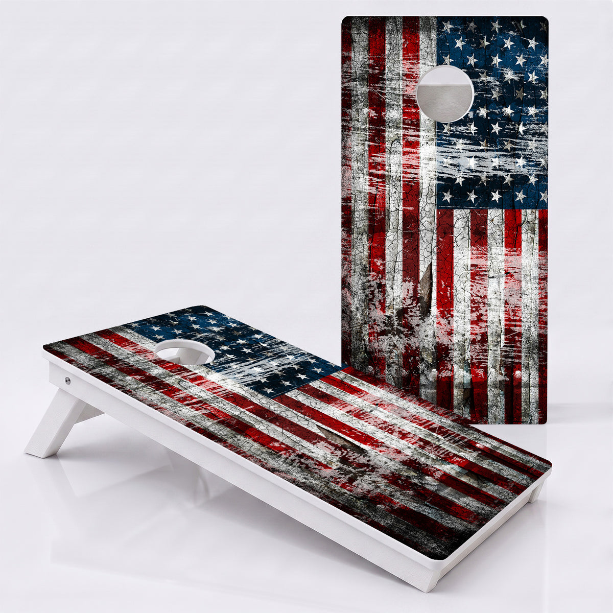 Rustic American Flag Weather Proof Cornhole Boards