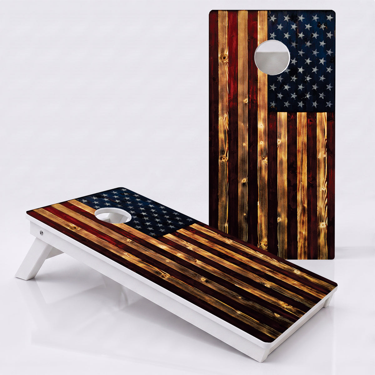 Rustic American Flag Weather Proof Cornhole Boards