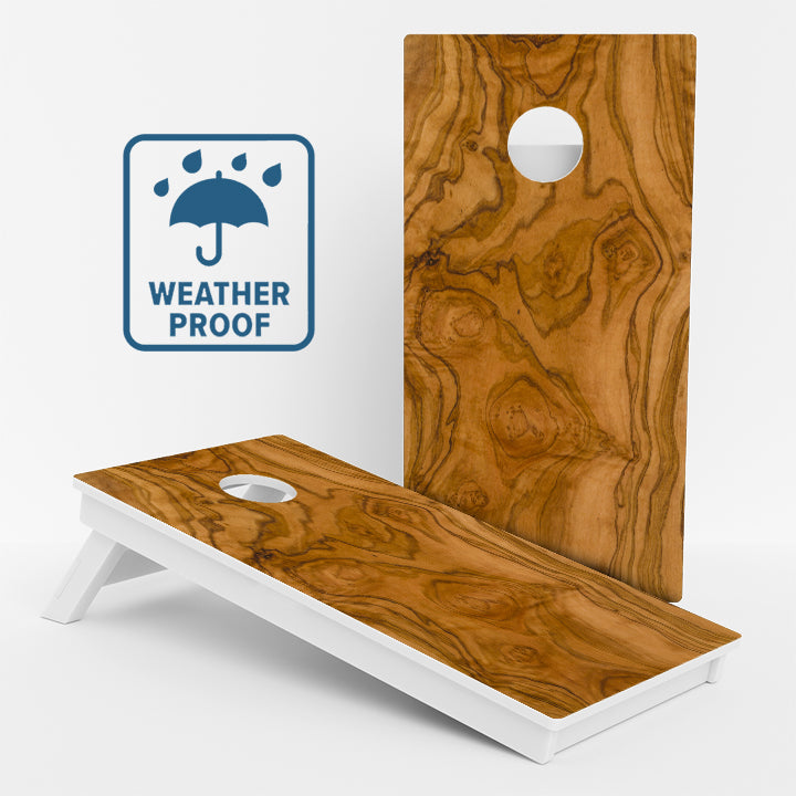 Wood Grain Weather Proof Cornhole Boards
