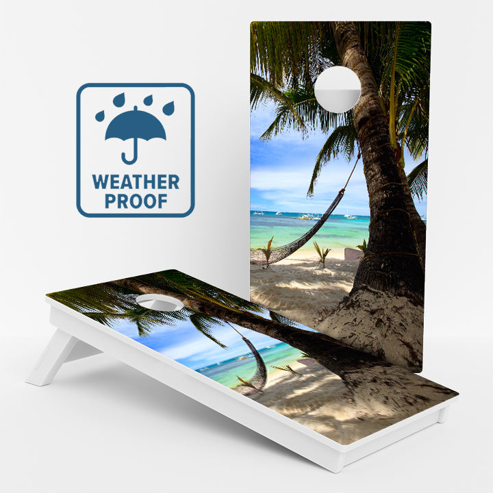 Beach Paradise Weather Proof Cornhole Boards
