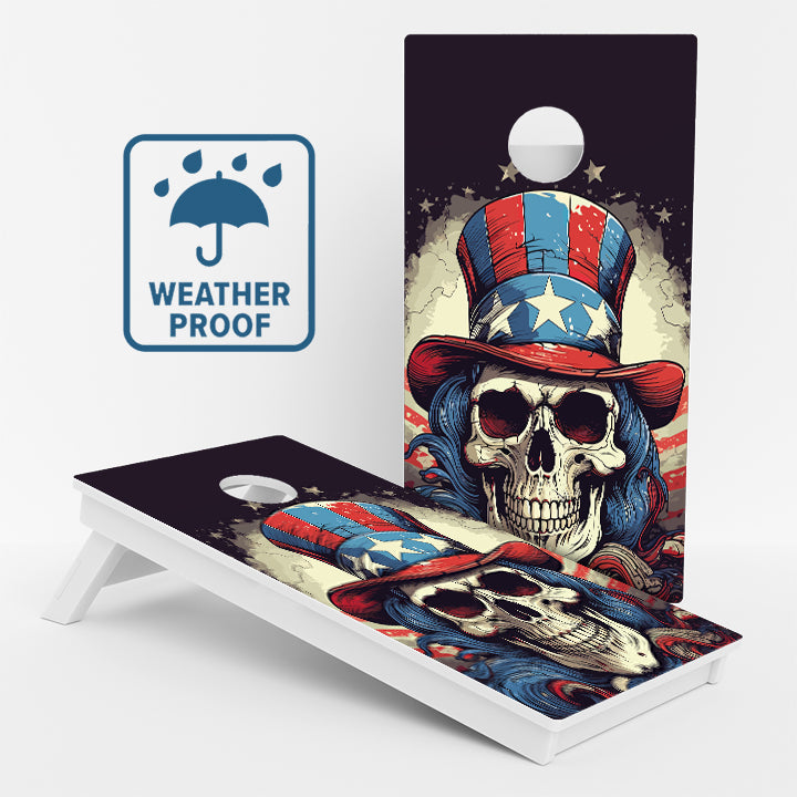 Uncle Same Skull Weather Proof Cornhole Boards