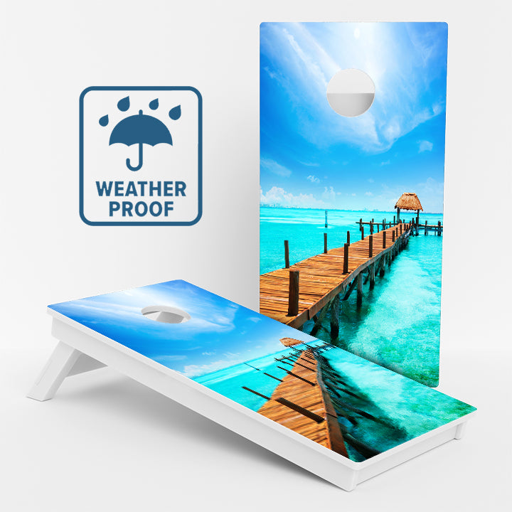 Beach Paradise Weather Proof Cornhole Board