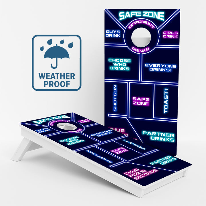 Neon Drinking Game Weather Proof Cornhole Boards