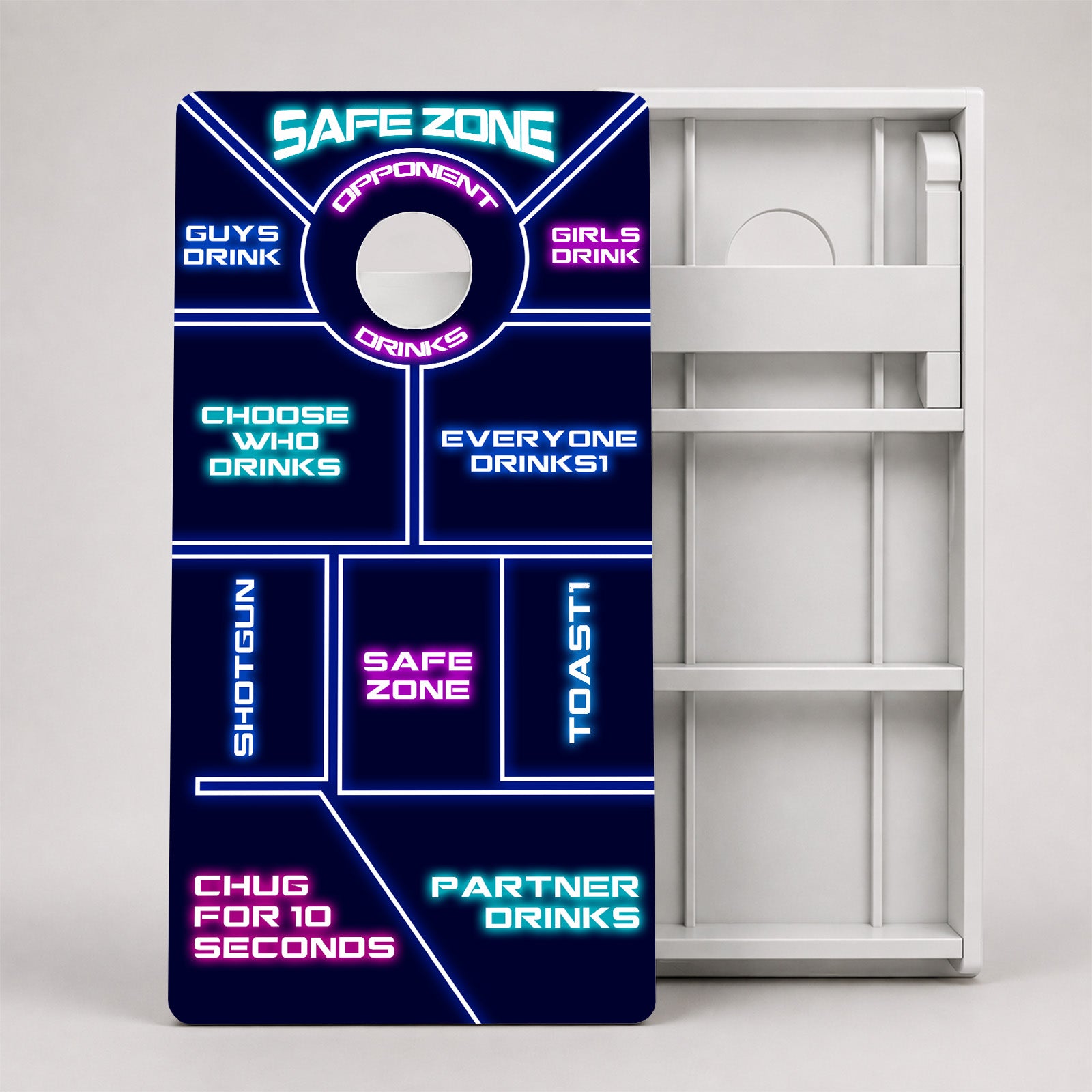 Neon Drinking Game Weather Proof Cornhole Boards