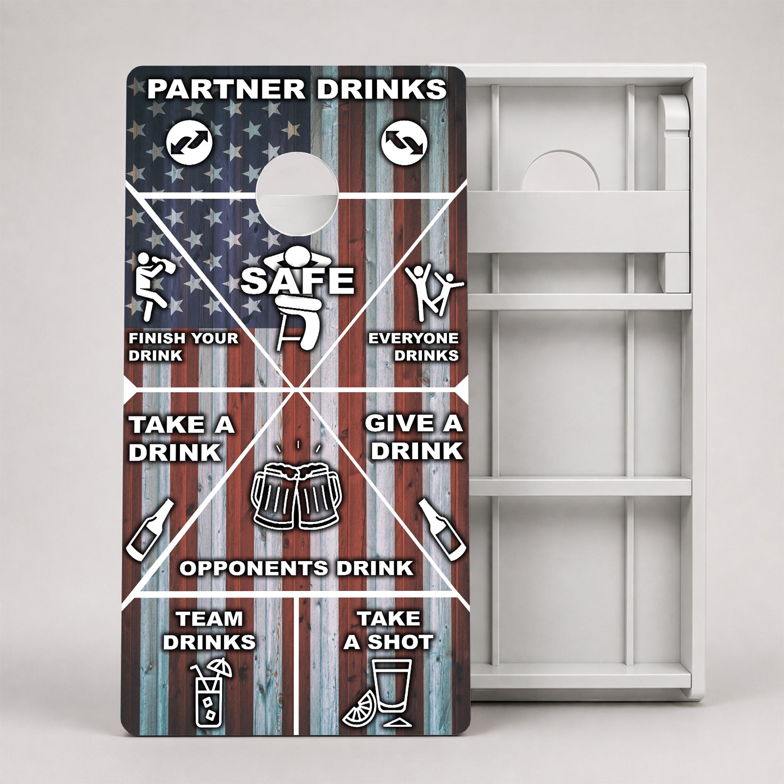 American Flag Drinking Game Weather Proof Cornhole Boards