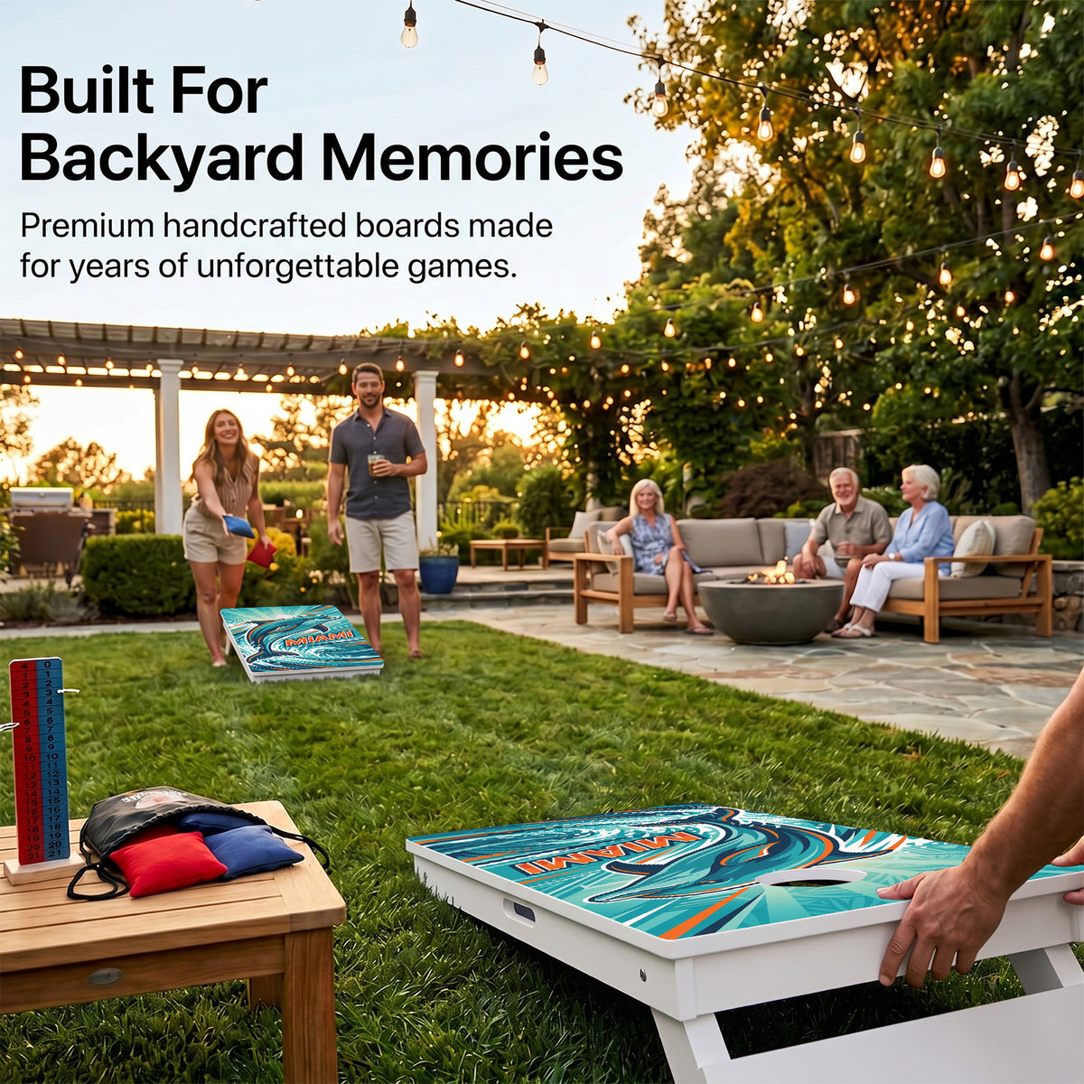 Miami Football Weather Proof Cornhole Boards