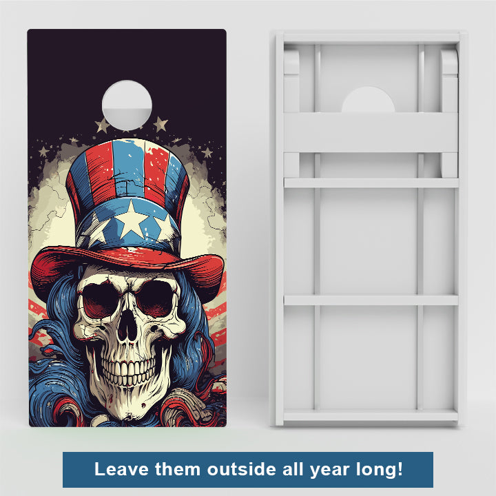 Uncle Same Skull Weather Proof Cornhole Boards