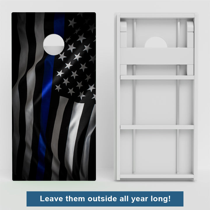 Blue Line Flag Weather Proof Cornhole Boards