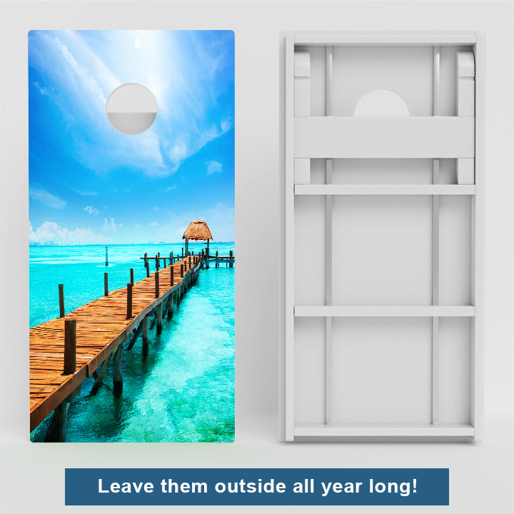 Beach Paradise Weather Proof Cornhole Board