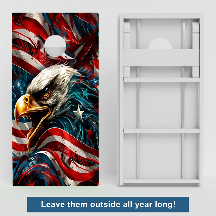 USA Patriotic Eagle Weather Proof Cornhole Boards