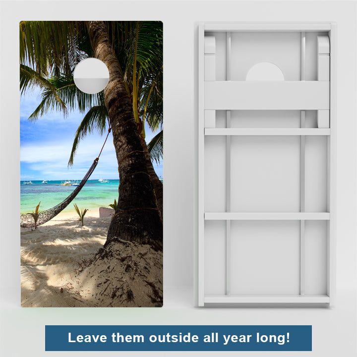 Beach Paradise Weather Proof Cornhole Boards