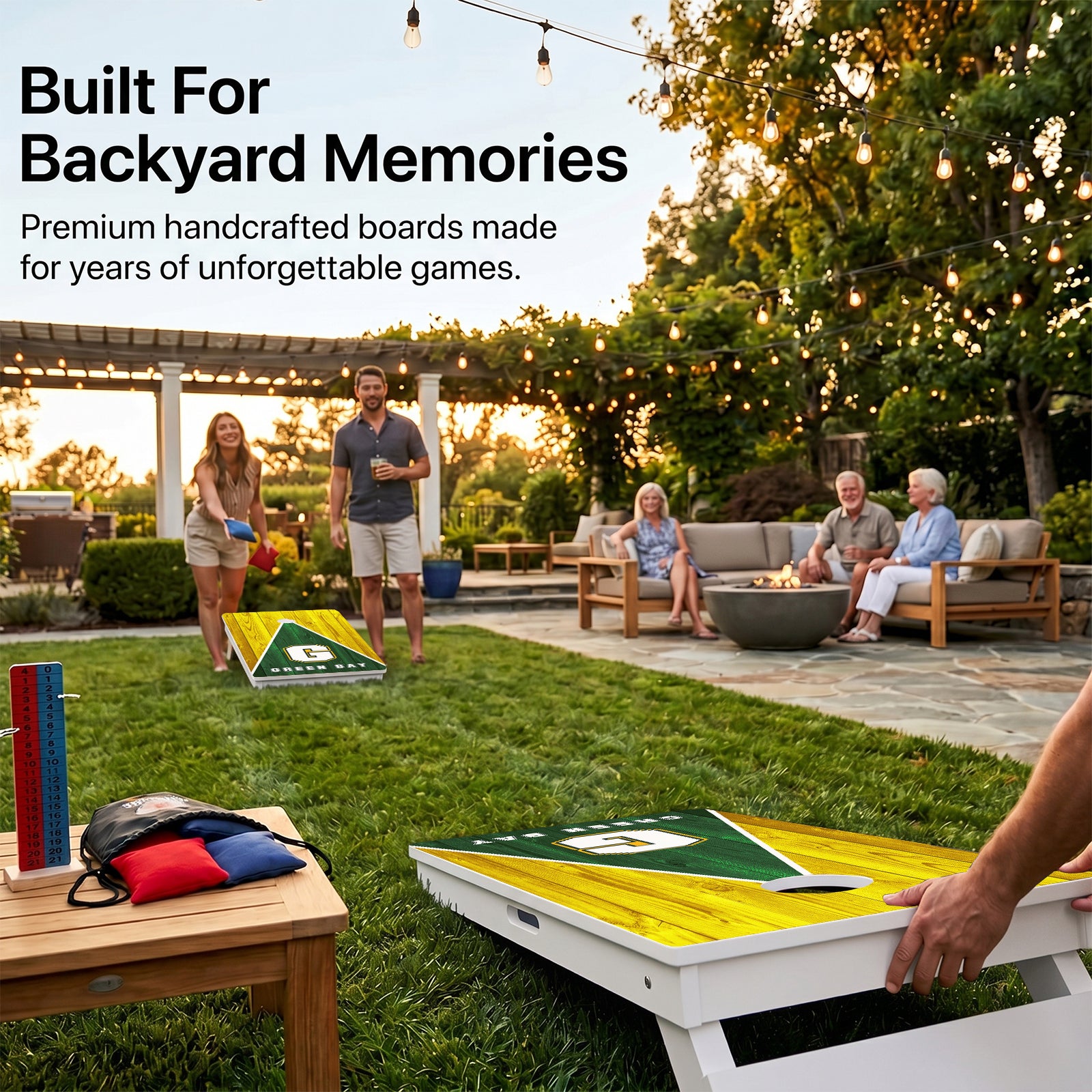 Green Bay Wisconsin Football Weather Proof Cornhole Boards