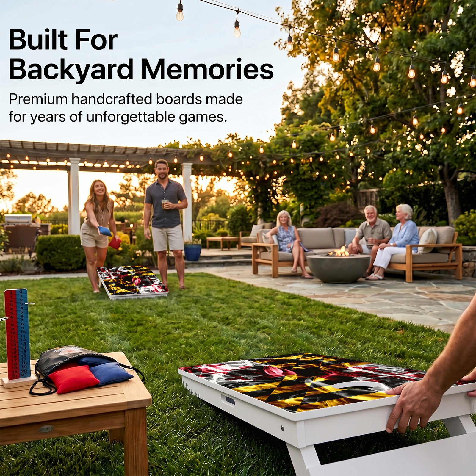 Maryland Flag Weather Proof Cornhole Boards