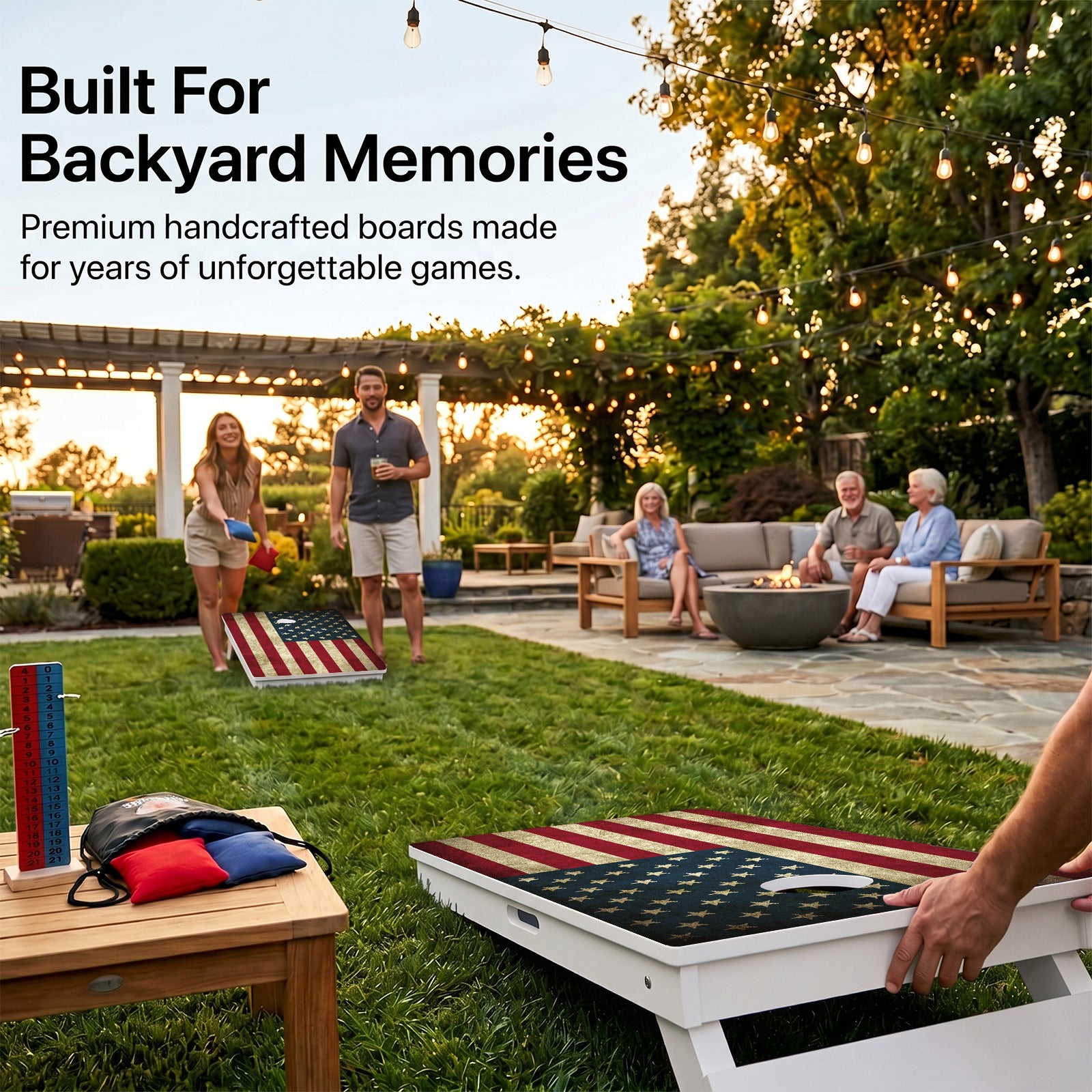 American Flag Weather Proof Cornhole Boards