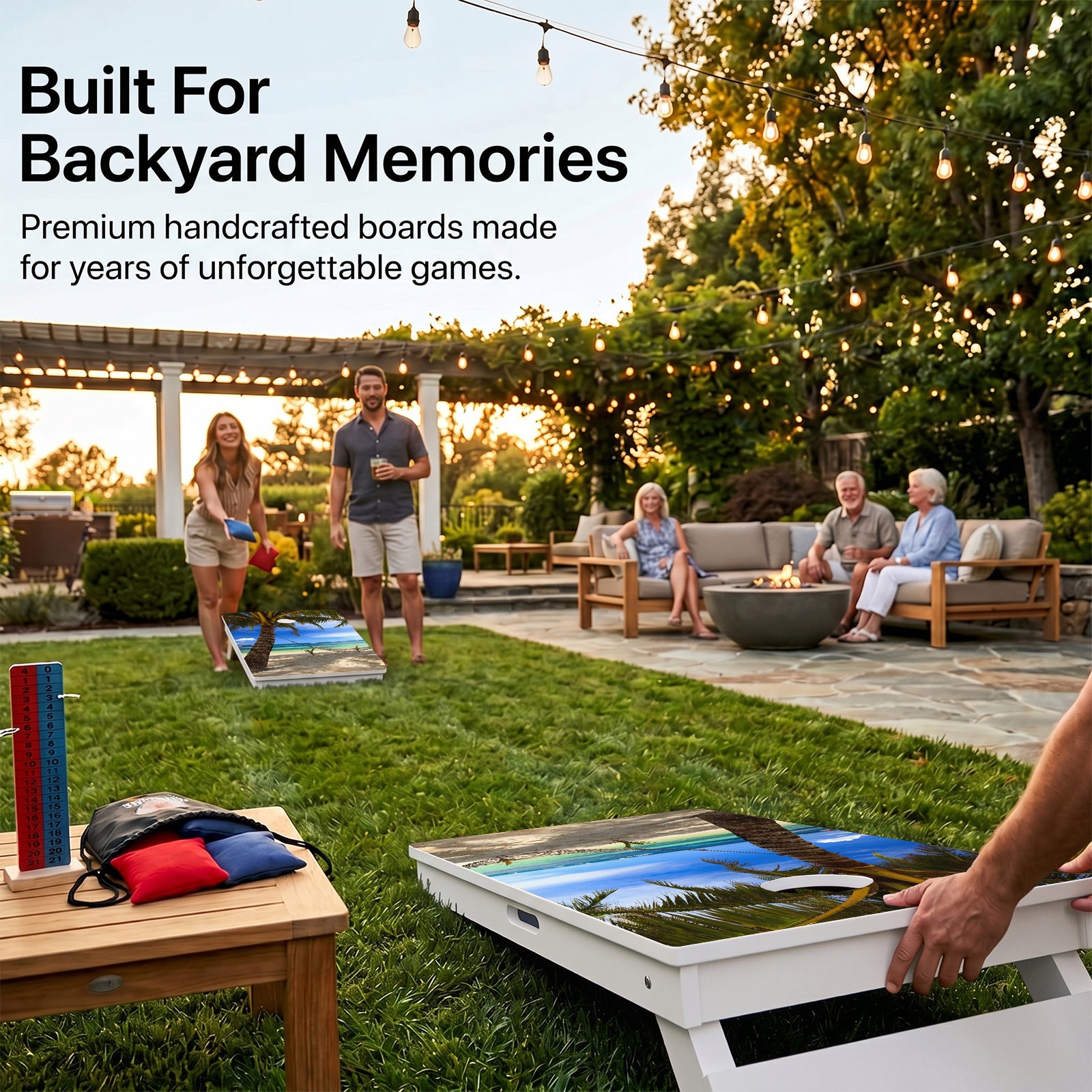 Beach Paradise Weather Proof Cornhole Boards
