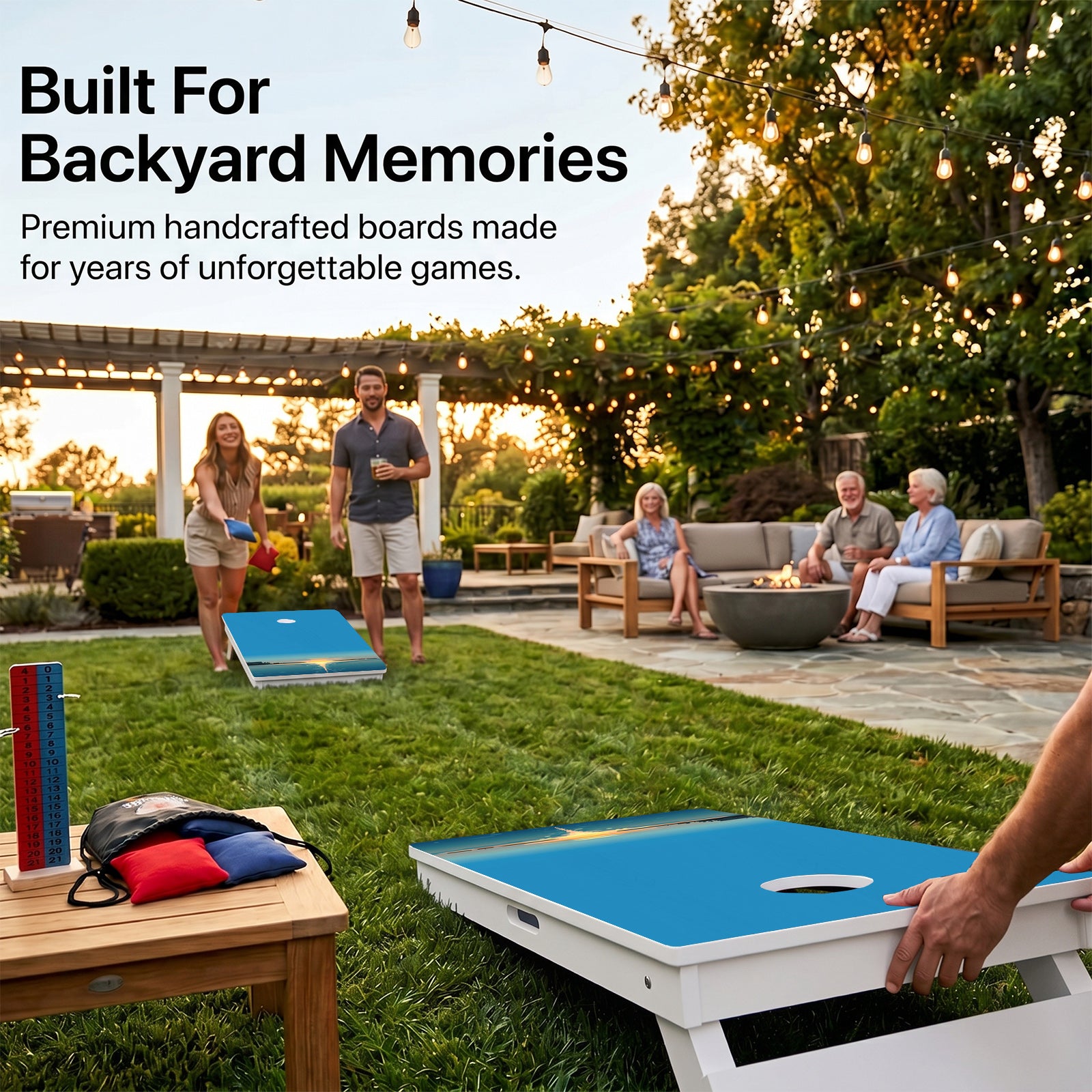 Lake Sunset Weather Proof Cornhole Boards