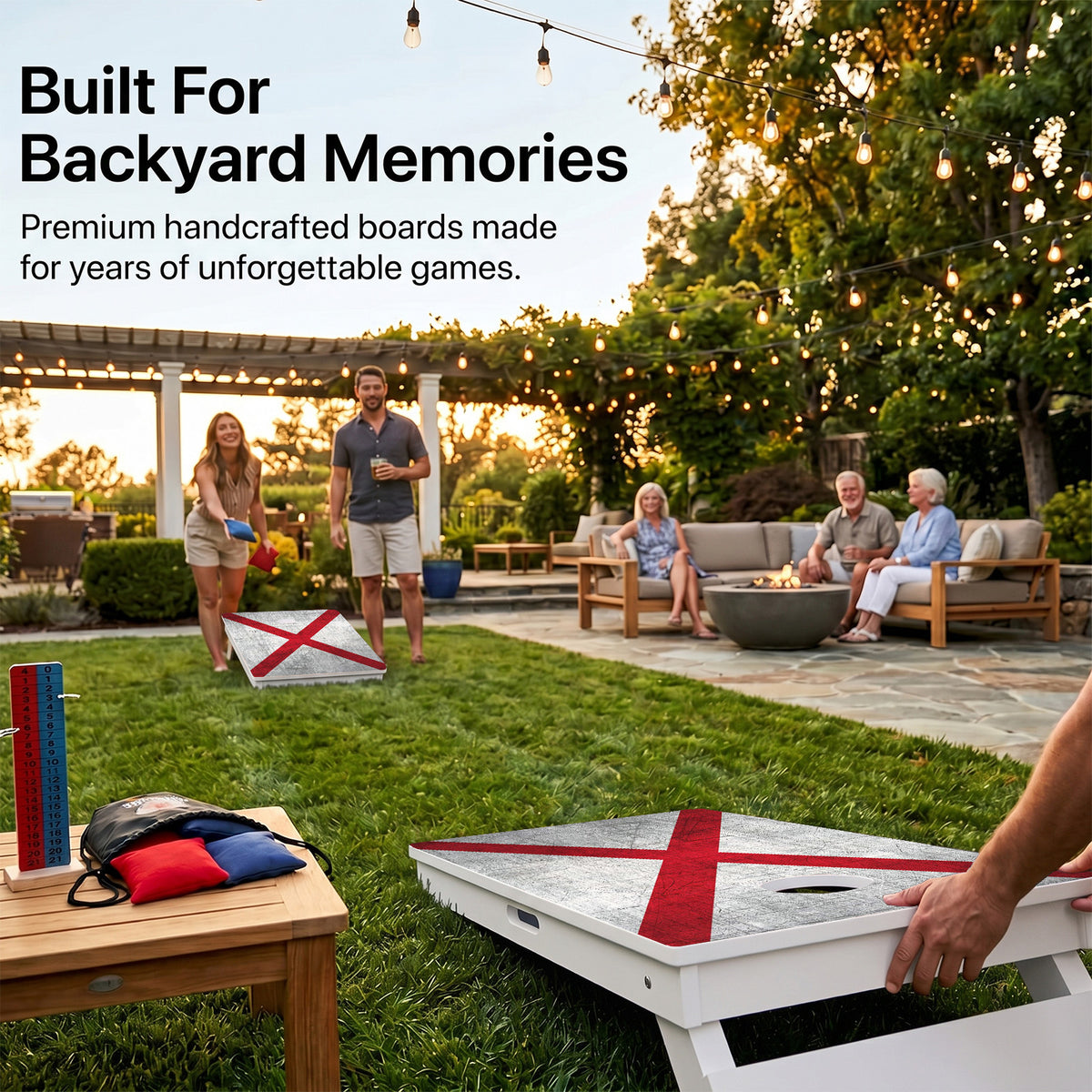 Alabama Flag Weather Proof Cornhole Boards