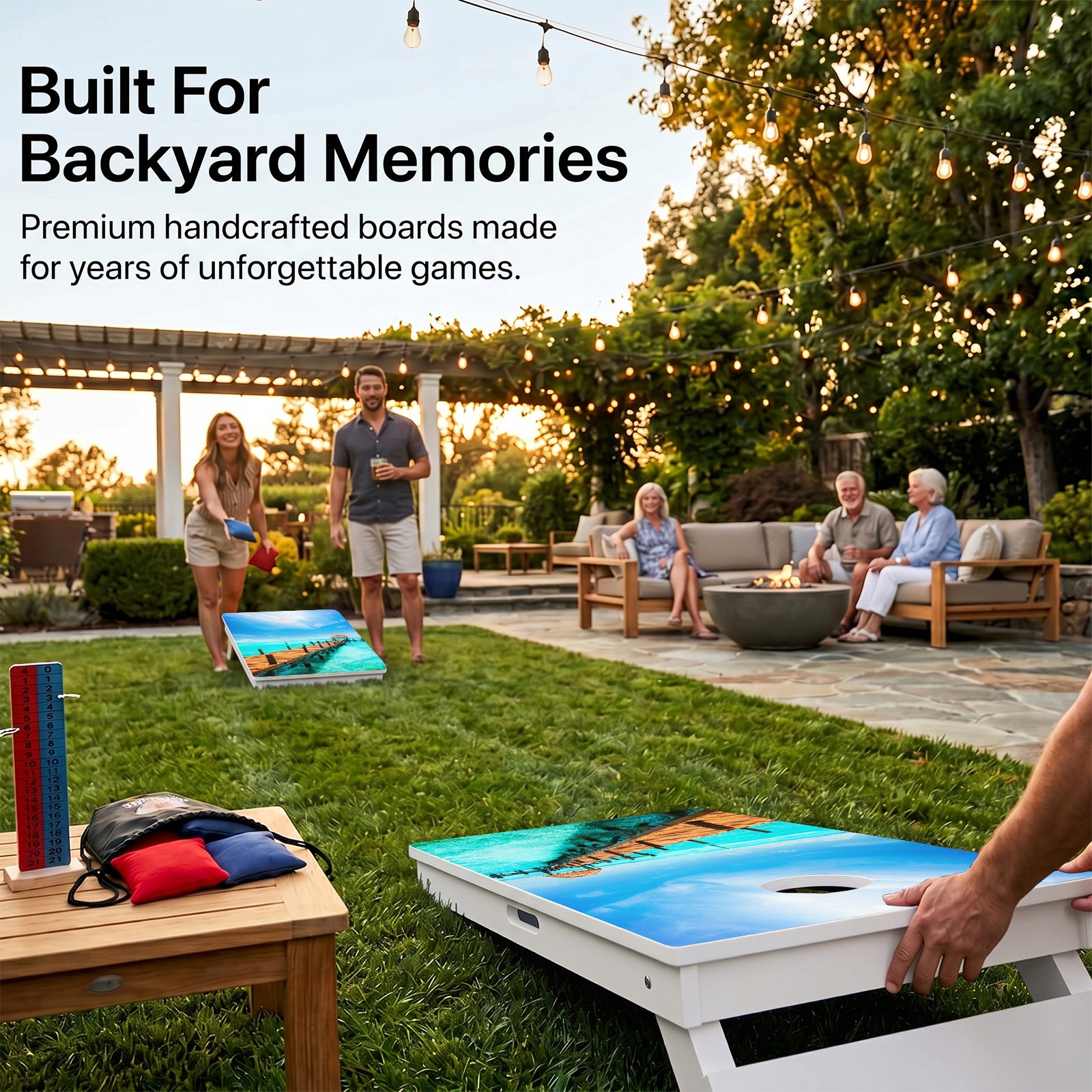 Beach Paradise Weather Proof Cornhole Board
