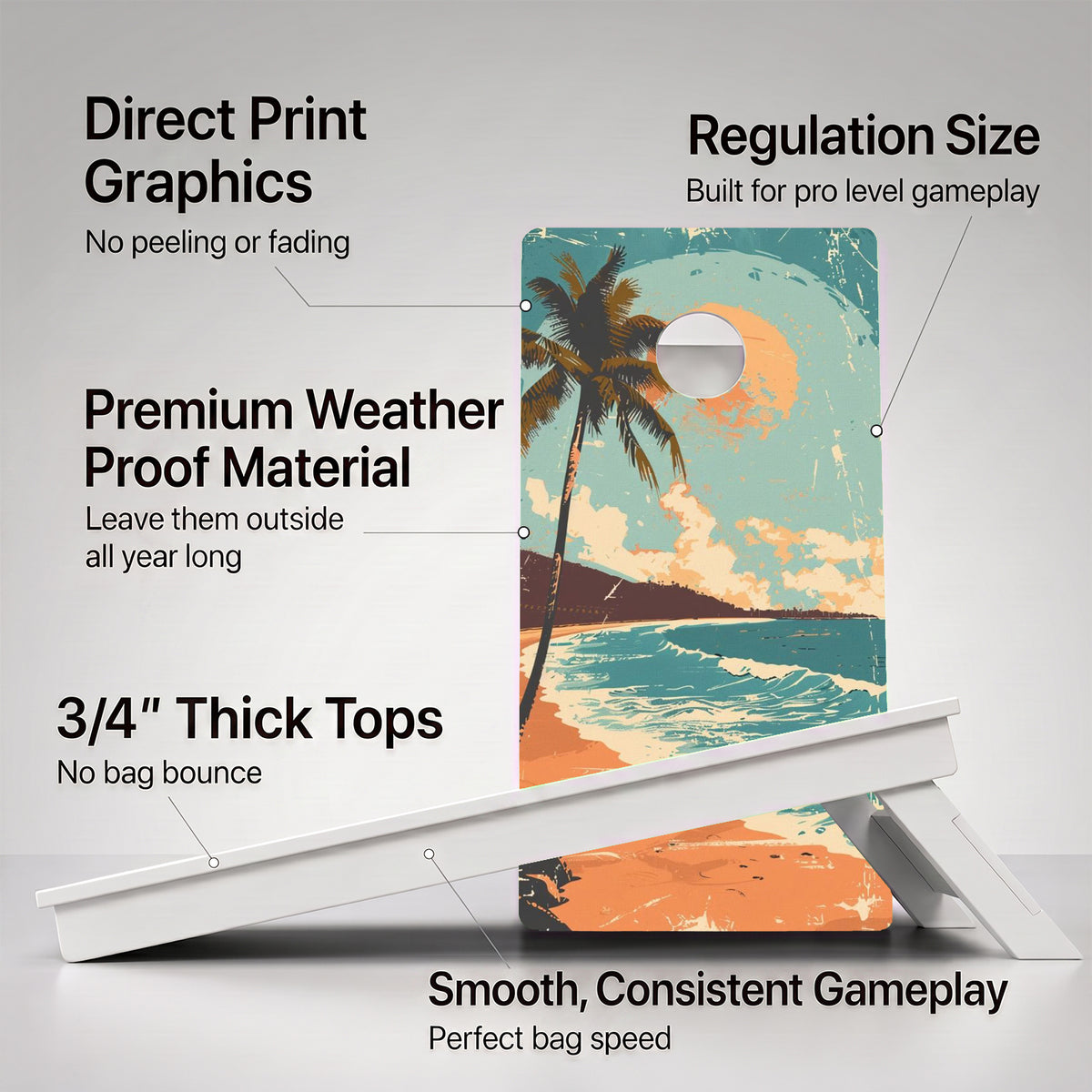 Weather Proof Tropical Cornhole Boards