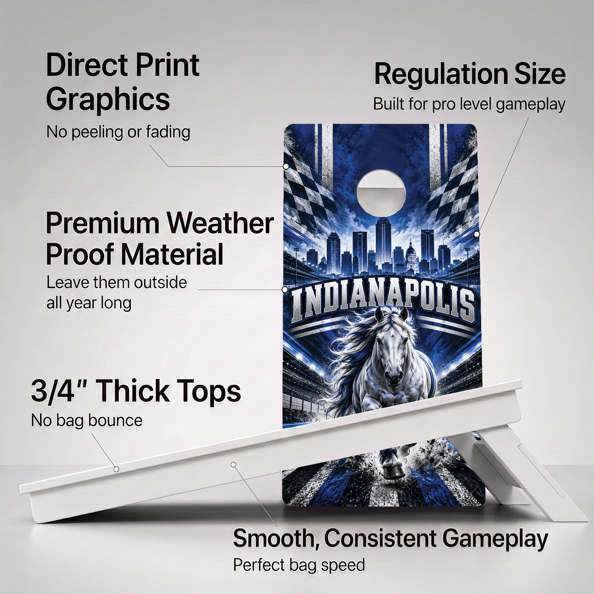 Indianapolis Football Weather Proof Cornhole Boards