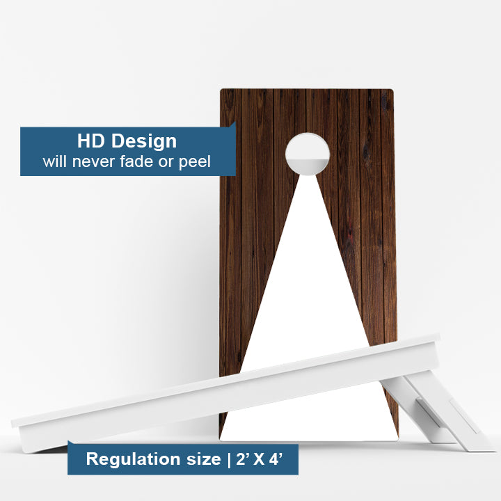 Wood Grain Triangle Weather Proof Cornhole Boards