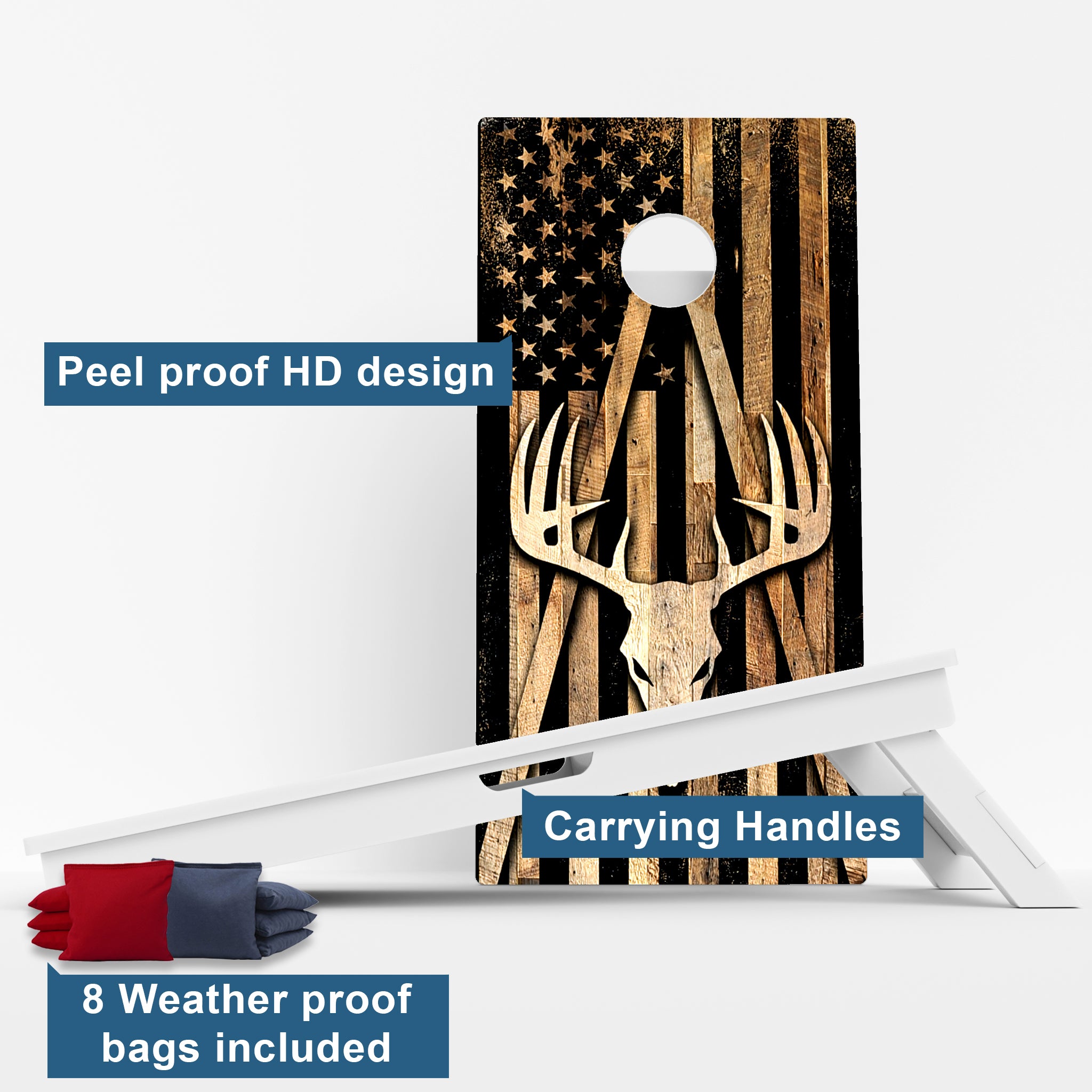 Deer Skull Weather Proof Cornhole Boards