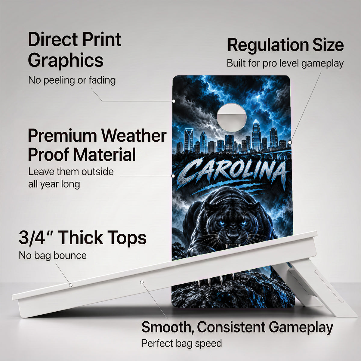 Carolina Football Weather Proof Cornhole Boards