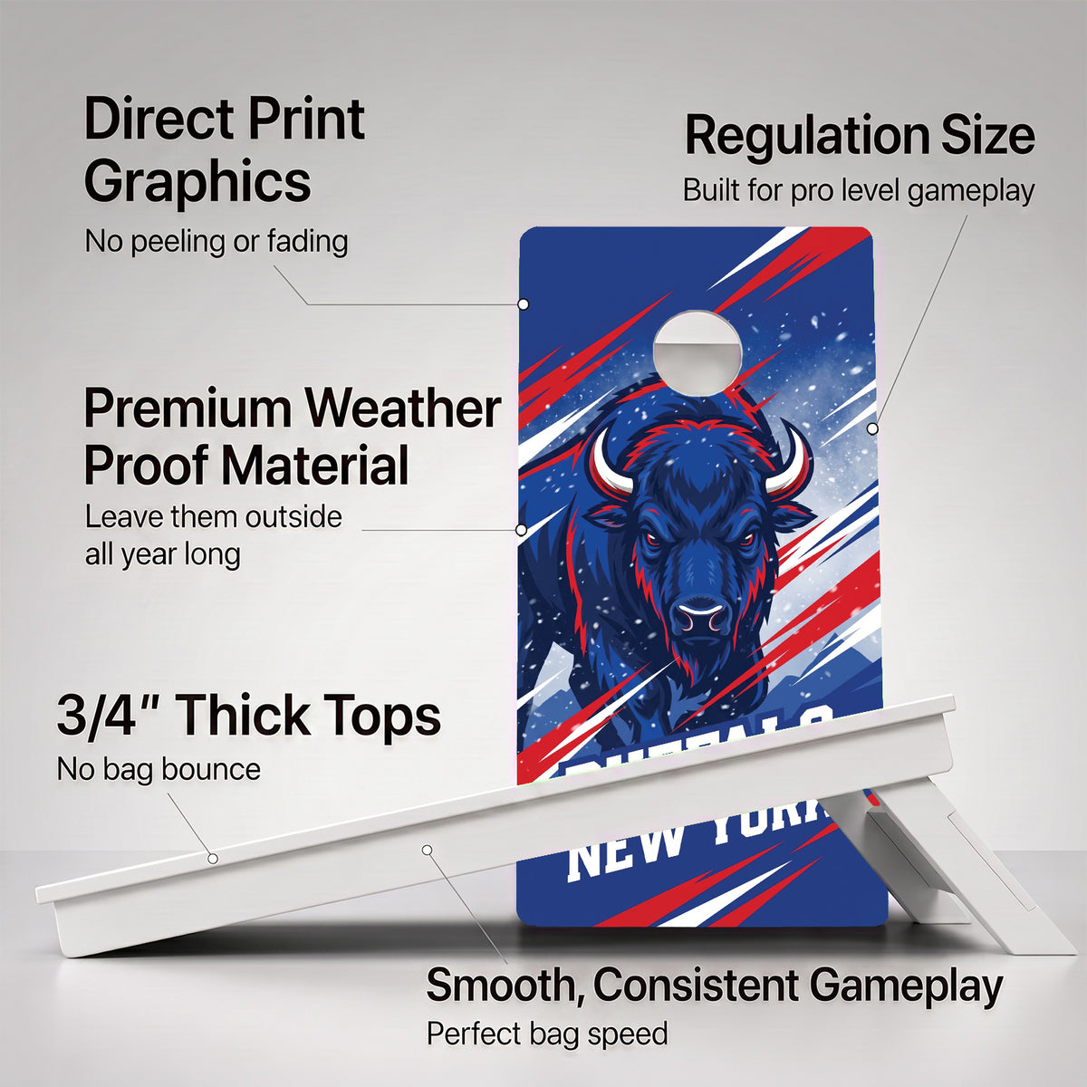 Buffalo New York Football Weather Proof Cornhole Boards