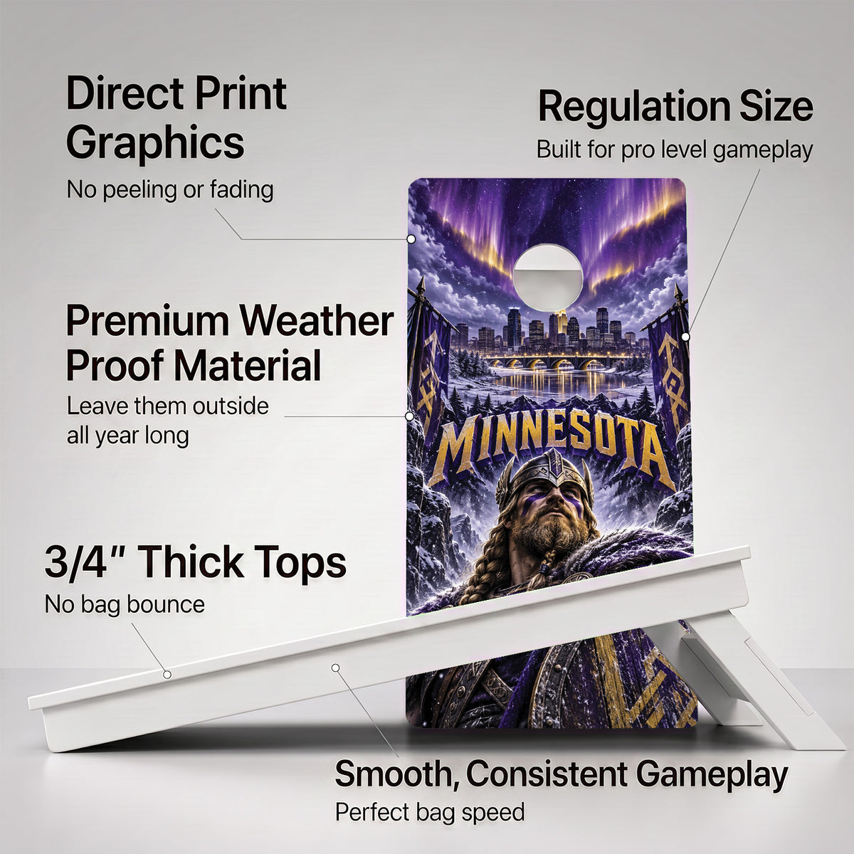 Minnesota Football Weather Proof Cornhole Boards