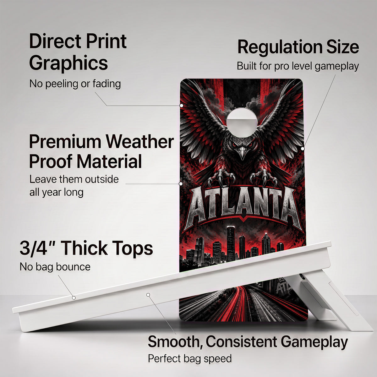 Atlanta Football Weather Proof Cornhole Boards