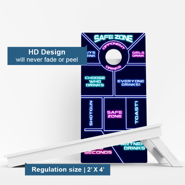 Neon Drinking Game Weather Proof Cornhole Boards