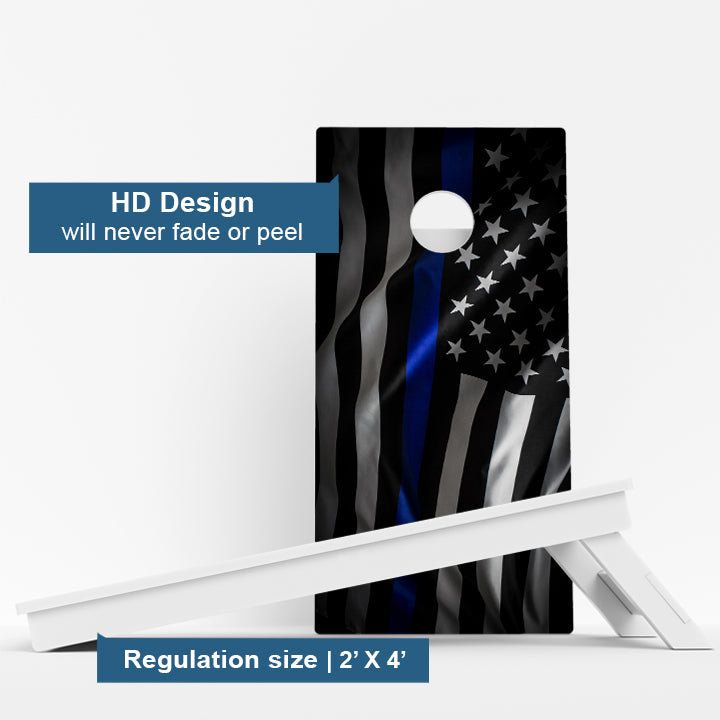 Blue Line Flag Weather Proof Cornhole Boards