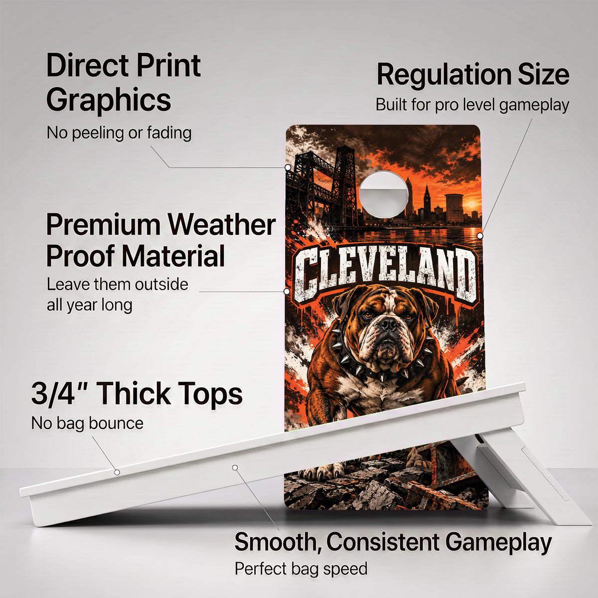 Cleveland Football Weather Proof Cornhole Boards