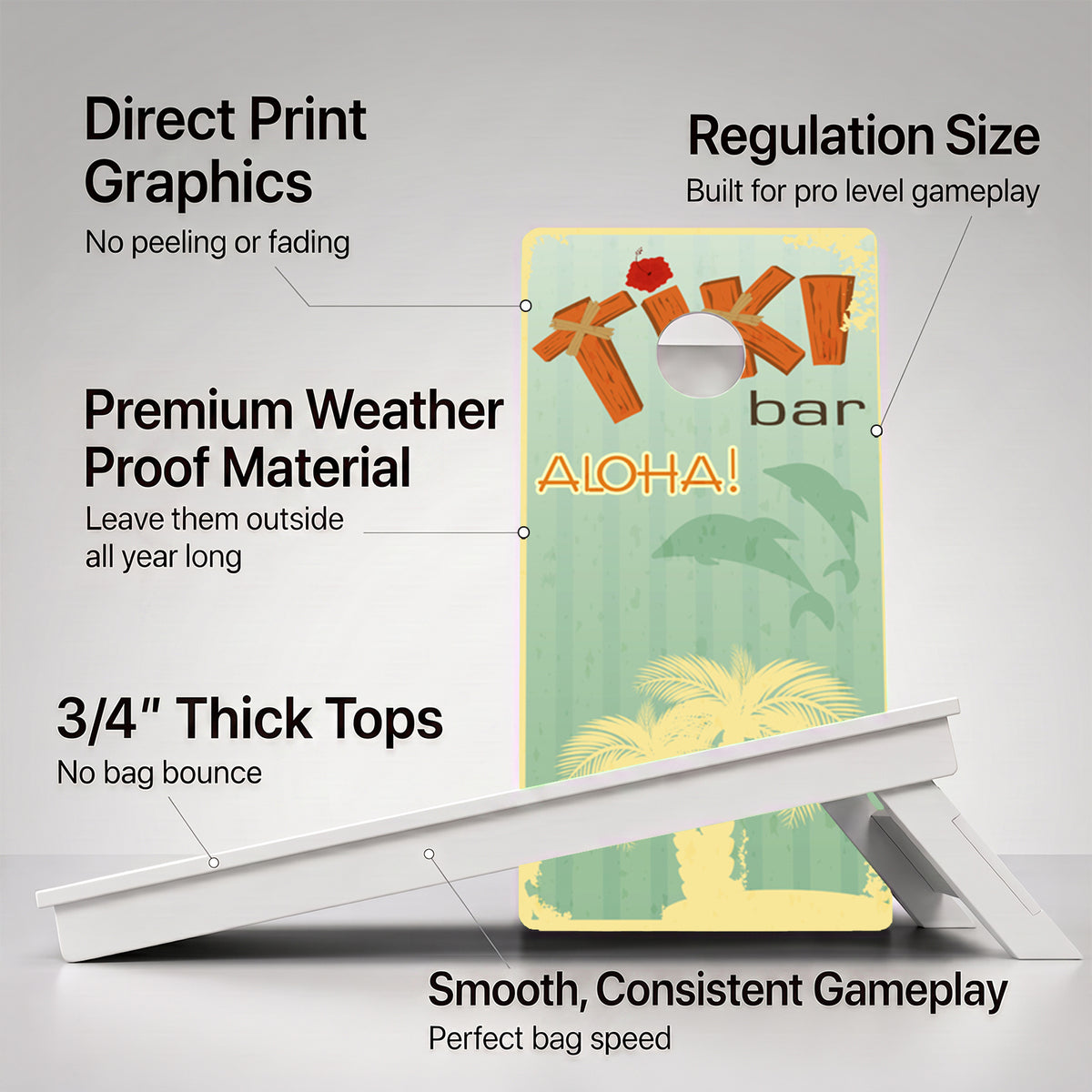 Tiki Bar Weather Proof Cornhole Boards