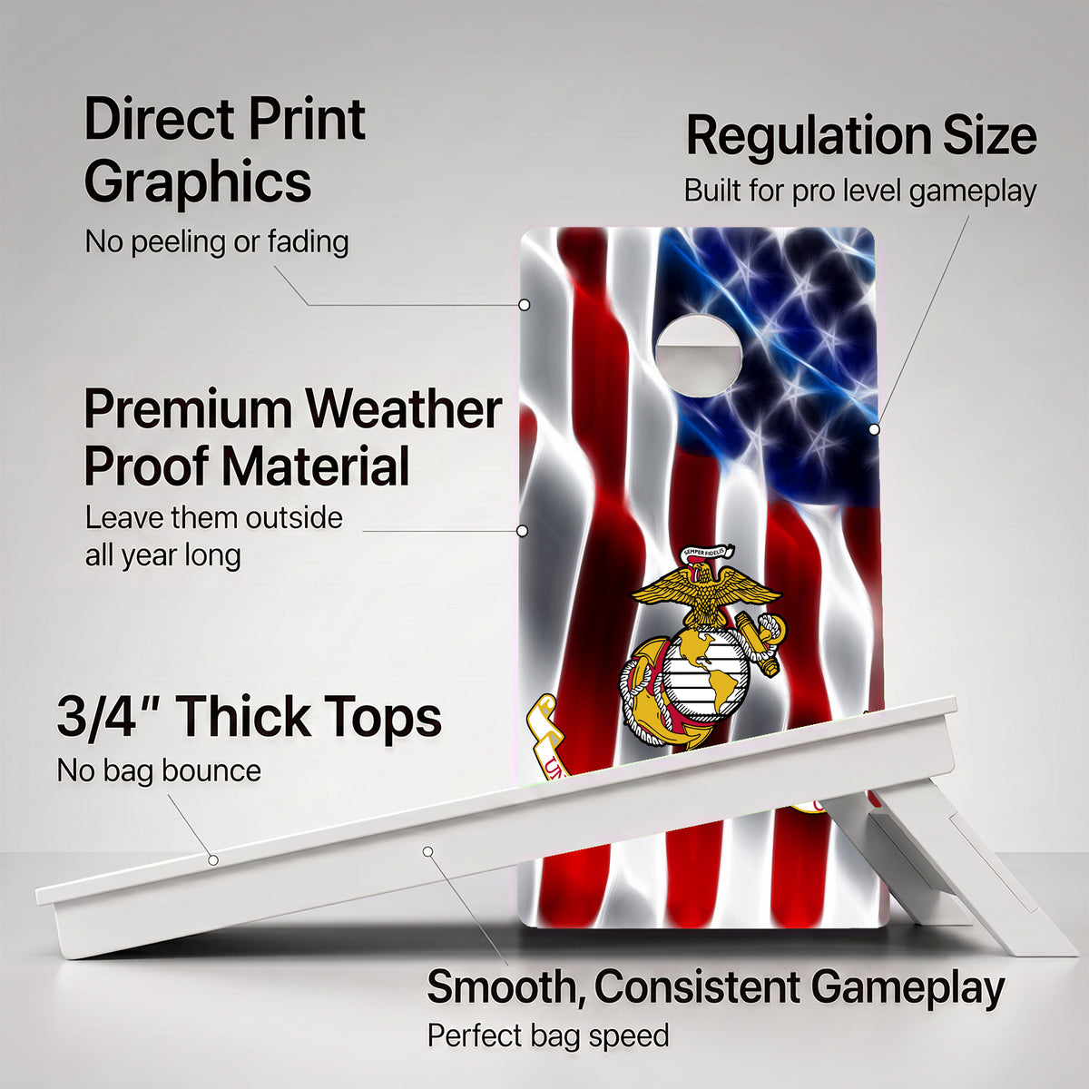 Marine Corps Weather Proof Cornhole Boards
