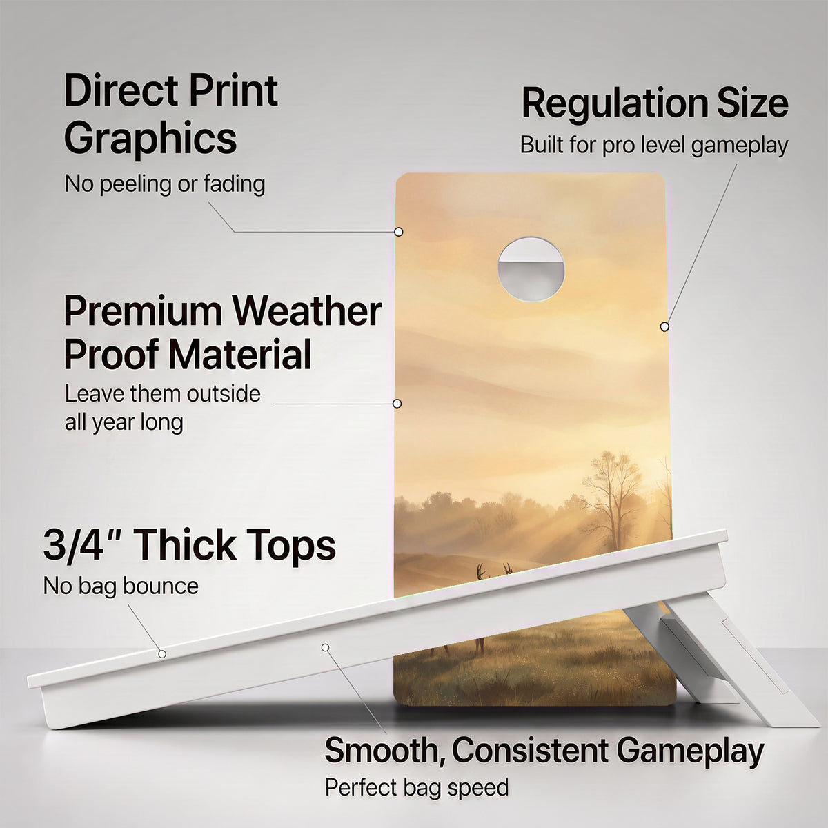 Sunrise Deer Weather Proof Cornhole Boards