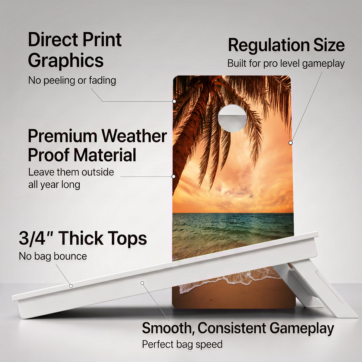 Beach Paradise Weather Proof Cornhole Boards