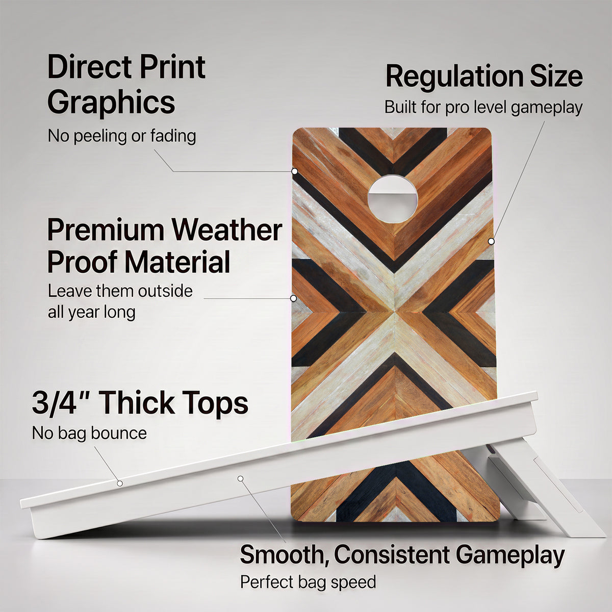 Modern Wood Panels Weather Proof Cornhole Boards