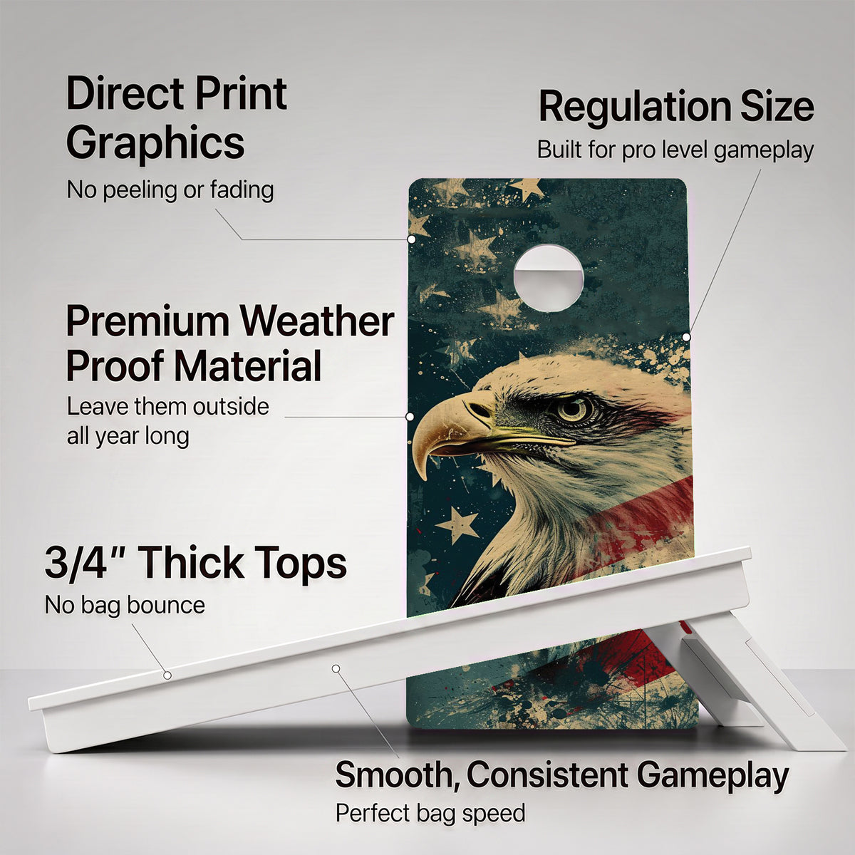 Patriotic Weather Proof Cornhole Boards