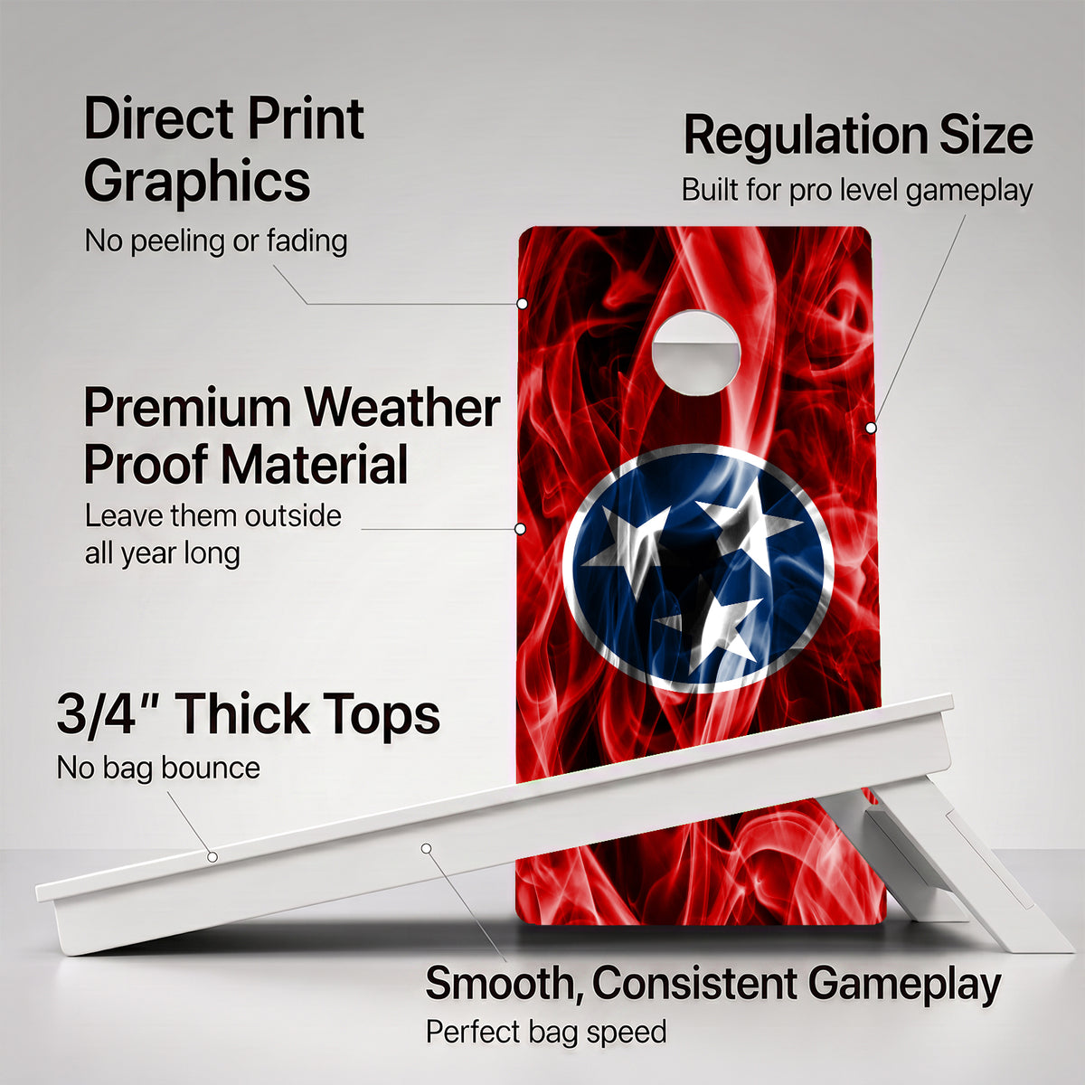 Tennessee Flag Weather Proof Cornhole Boards