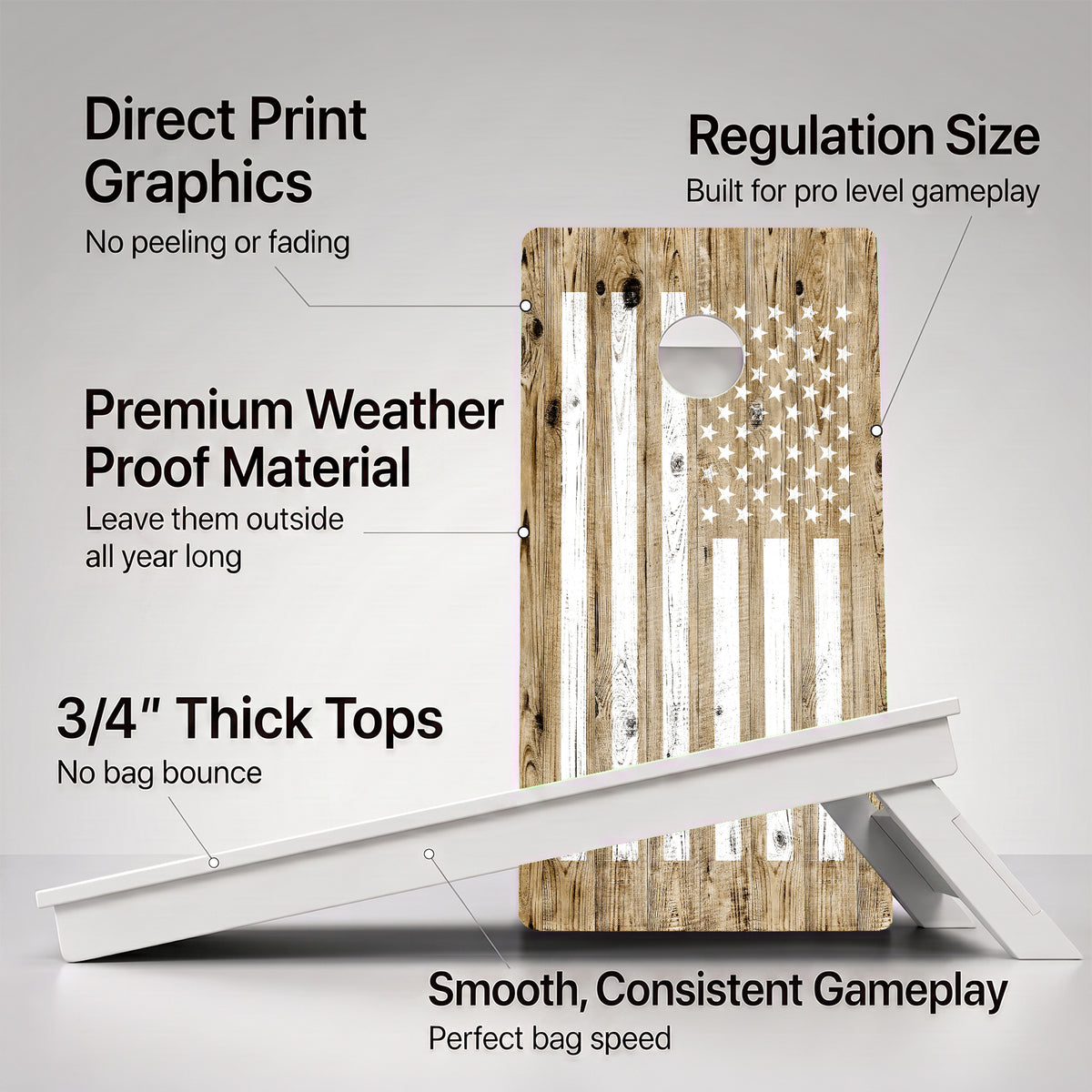 Camo American Flag Weather Proof Cornhole Boards