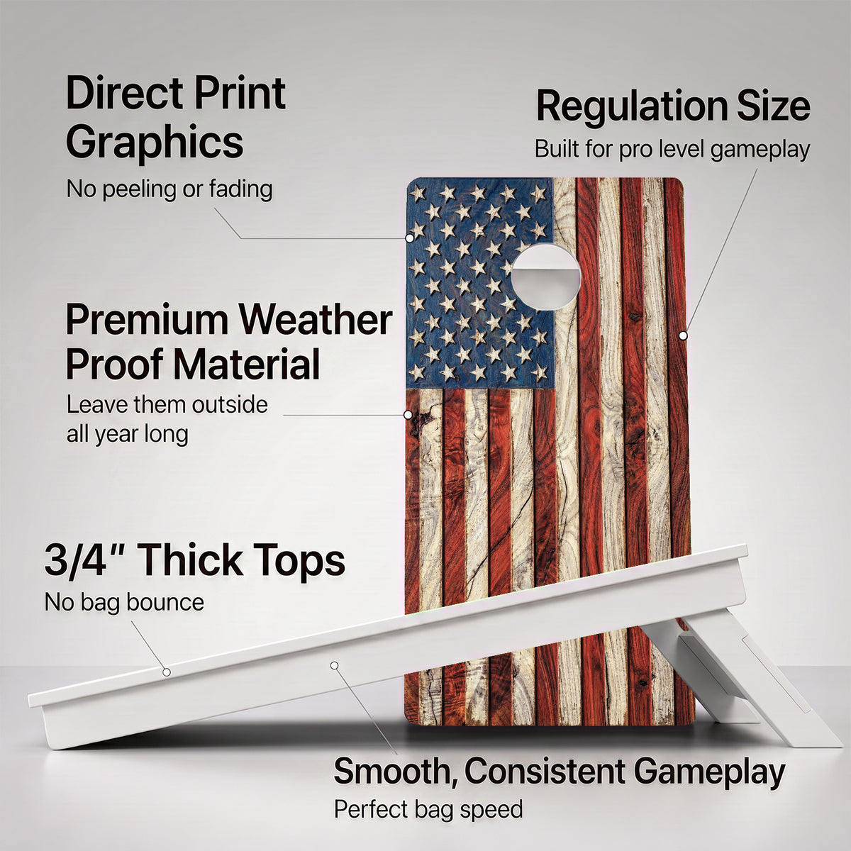 American Flag Weather Proof Cornhole Boards