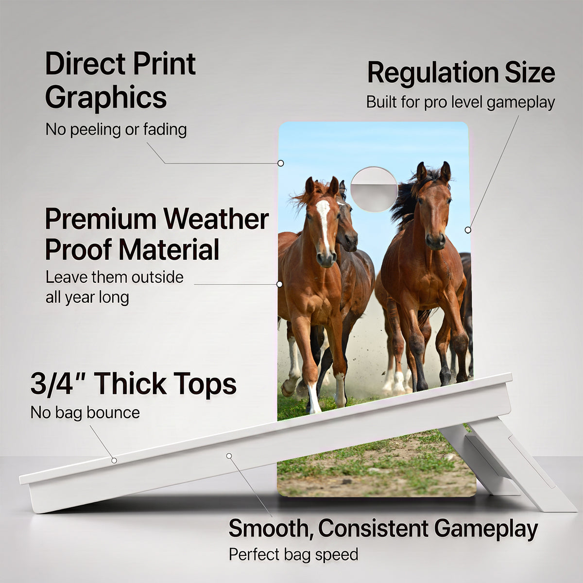 Horses Weather Proof Cornhole Boards