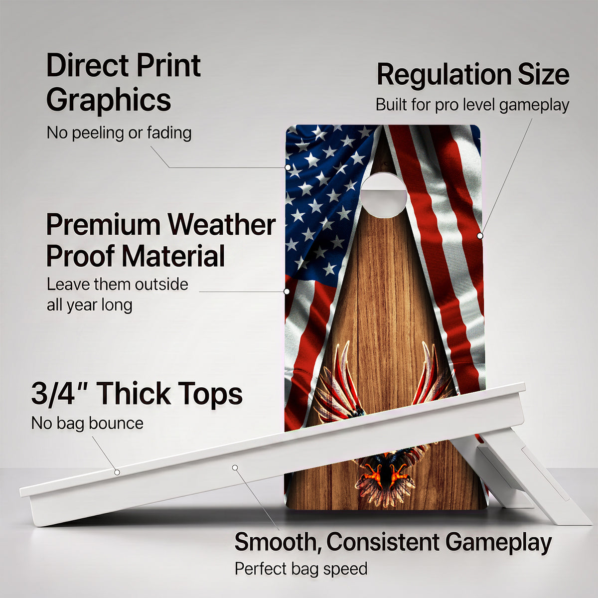 Patriotic Weather Proof Cornhole Boards
