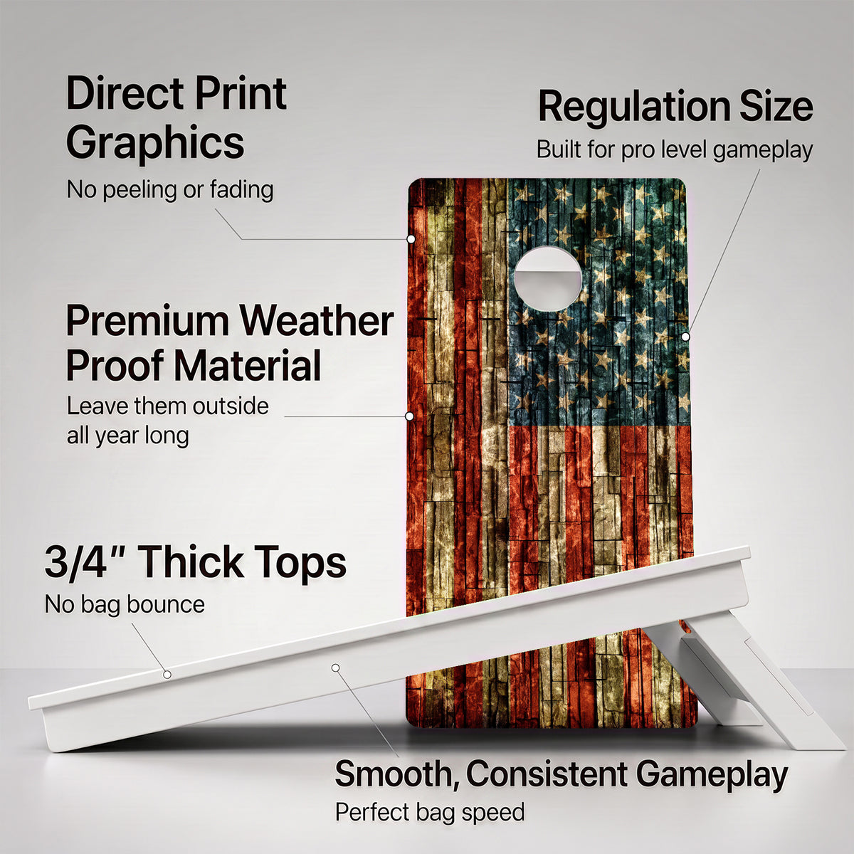 Brick Flag Weather Proof Cornhole Boards