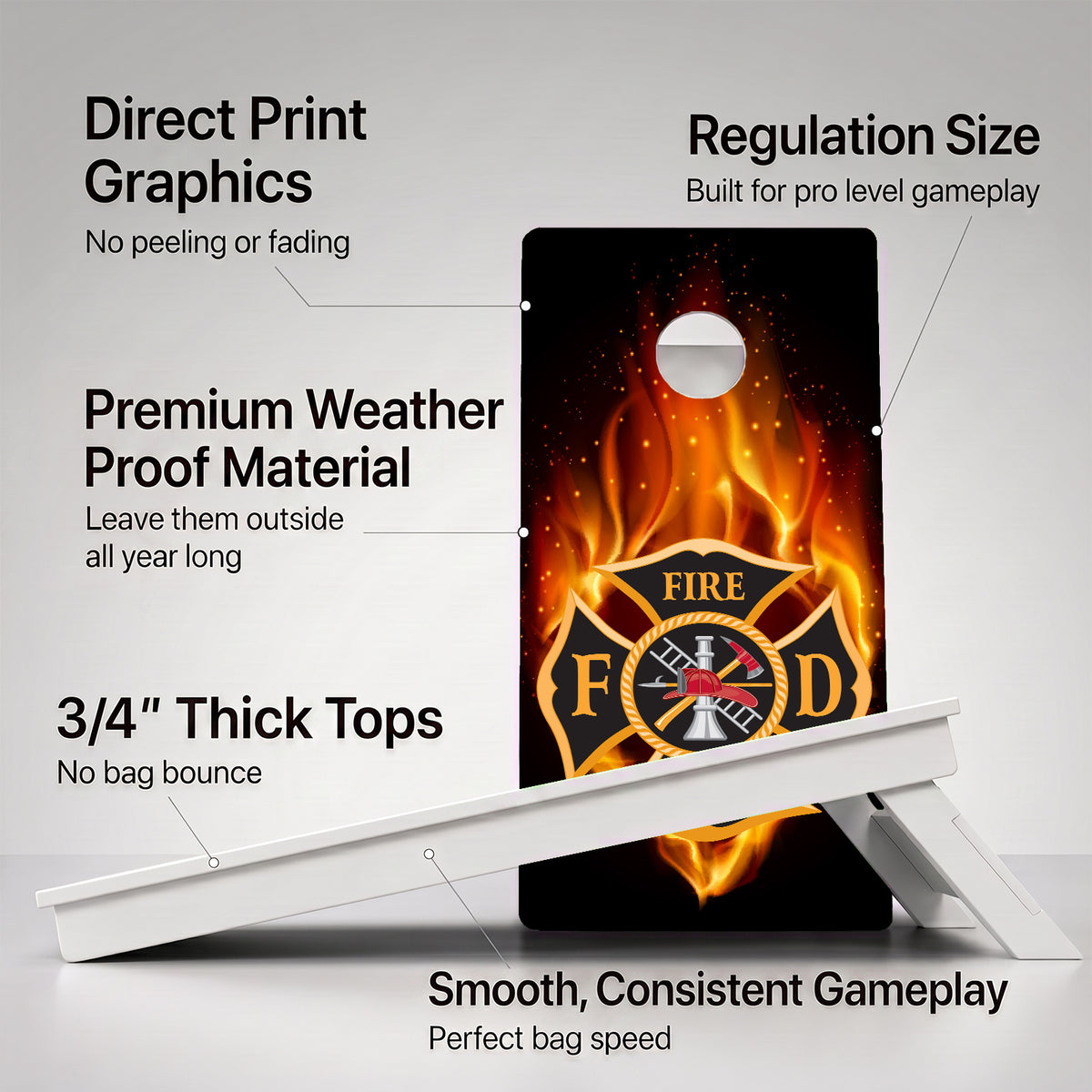 Fire Department Weather Proof Cornhole Boards
