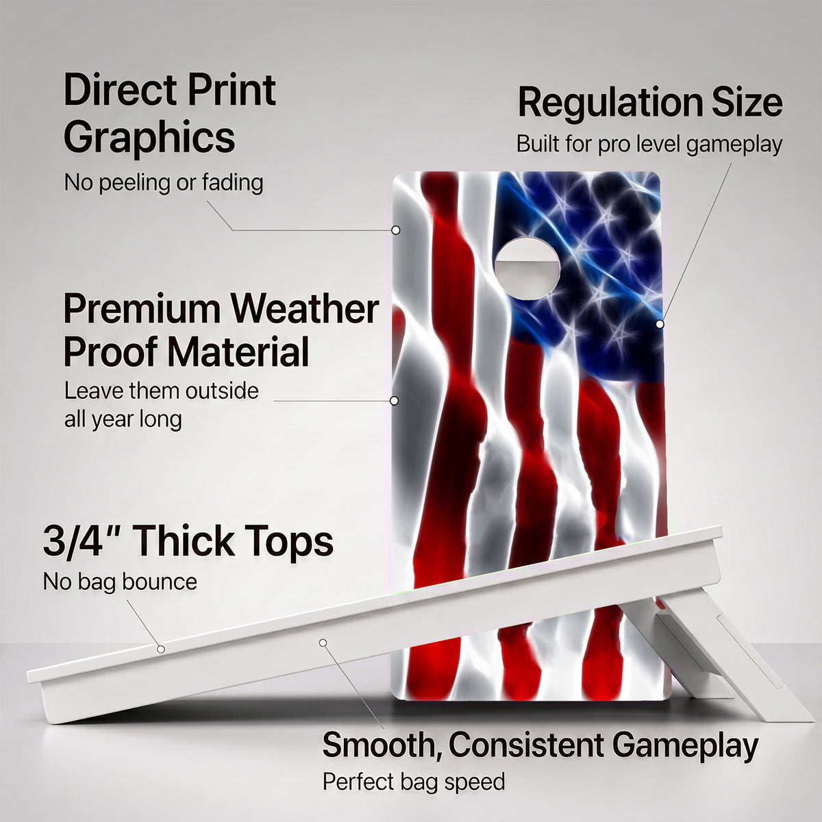 American Flag Weather Proof Cornhole Boards