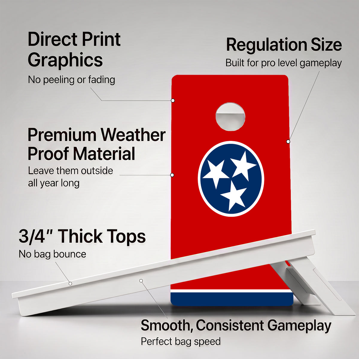 Tennessee Flag Weather Proof Cornhole Boards